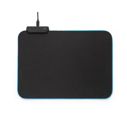THORNE MOUSEPAD RGB promotional USB drive in black (detail view) with custom logo branding