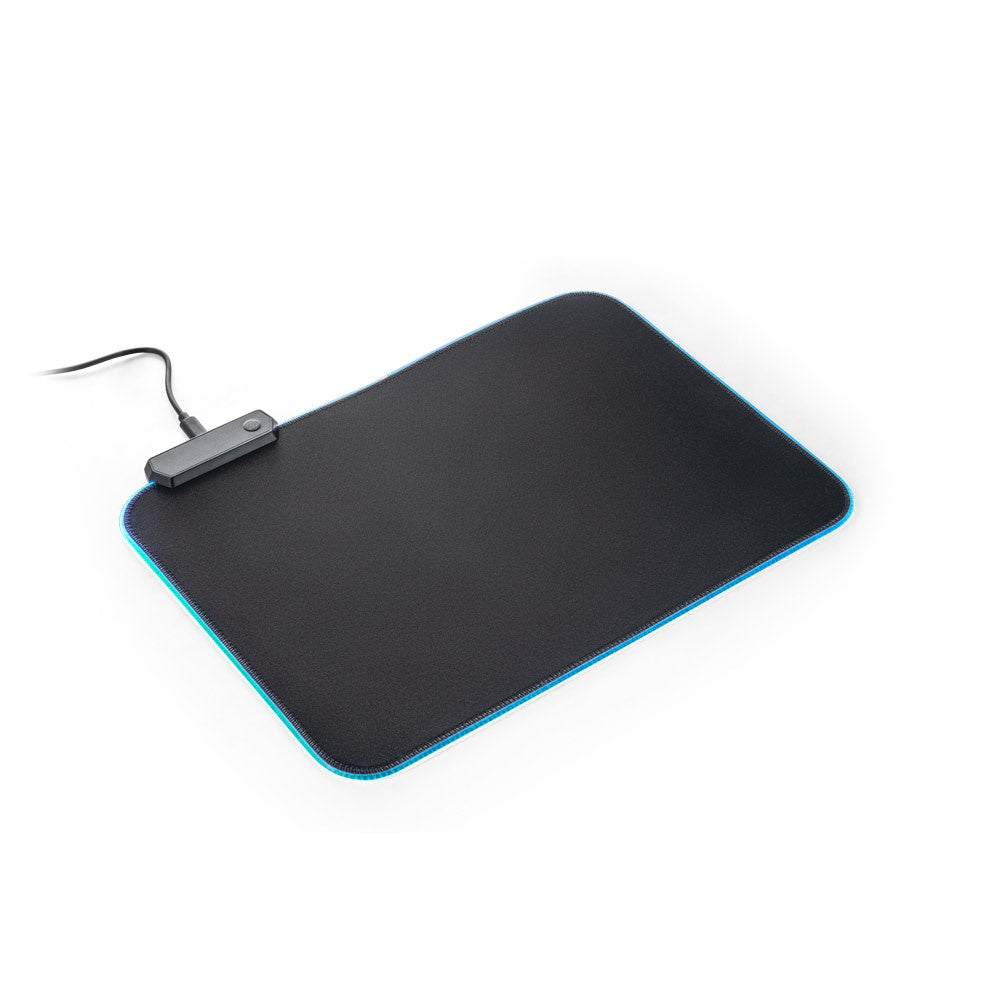 THORNE MOUSEPAD RGB promotional USB drive in black with custom logo branding