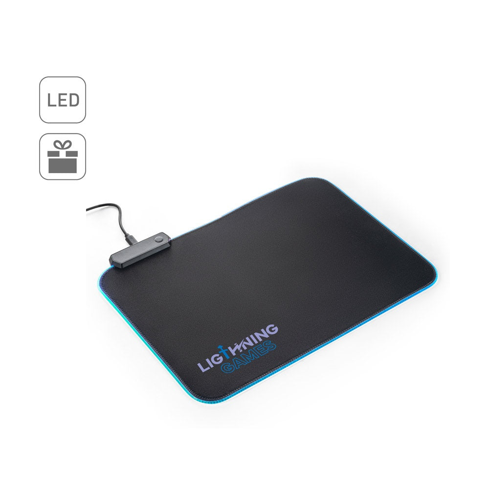 THORNE MOUSEPAD RGB promotional USB drive (complete set view) with custom logo branding