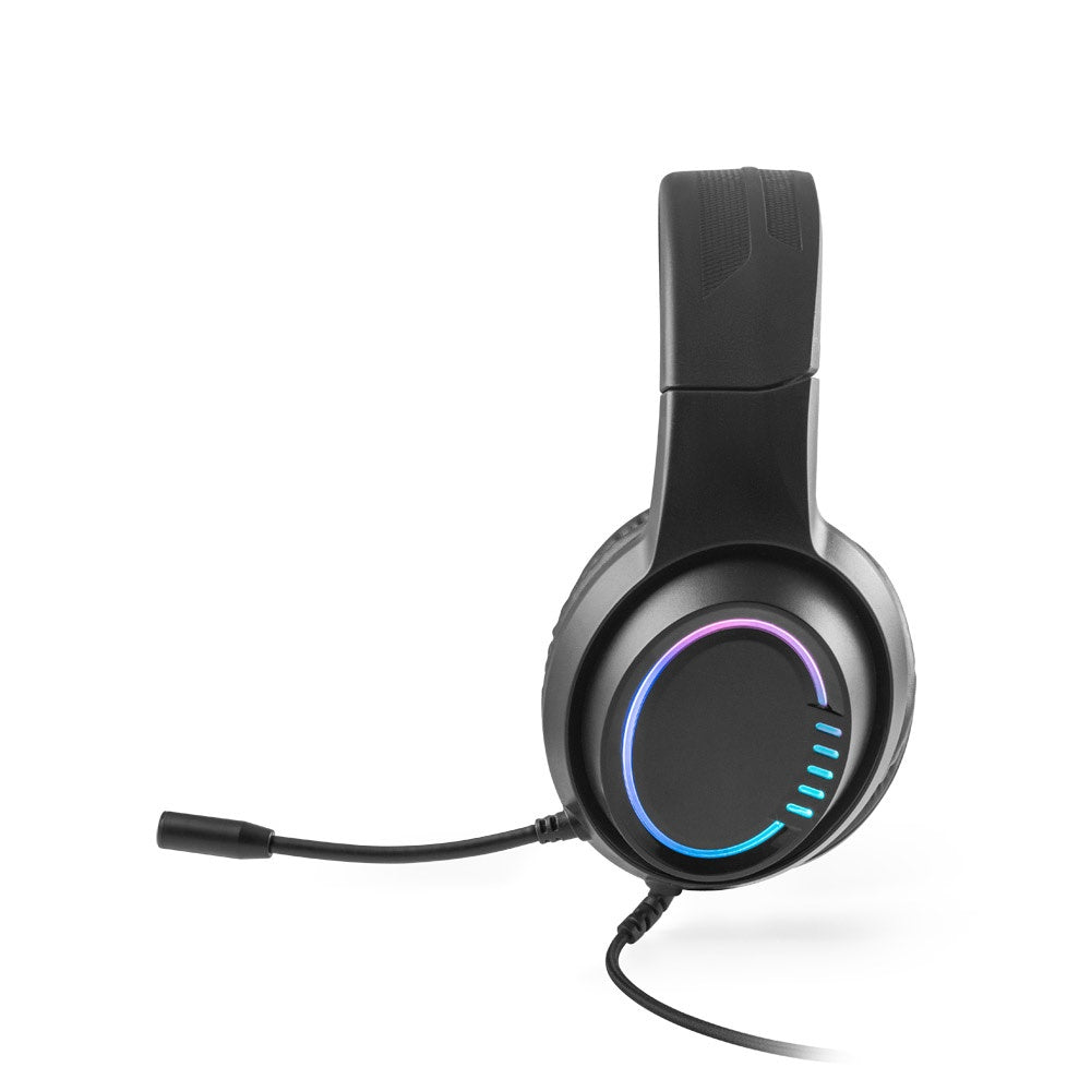 Thorne Headset RGB promotional headphones in black (detail view) with custom logo branding