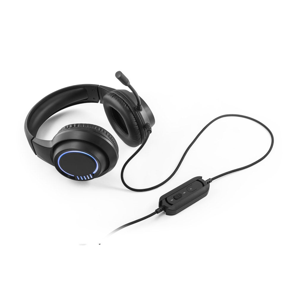 Thorne Headset RGB promotional headphones in black (detail view) with custom logo branding