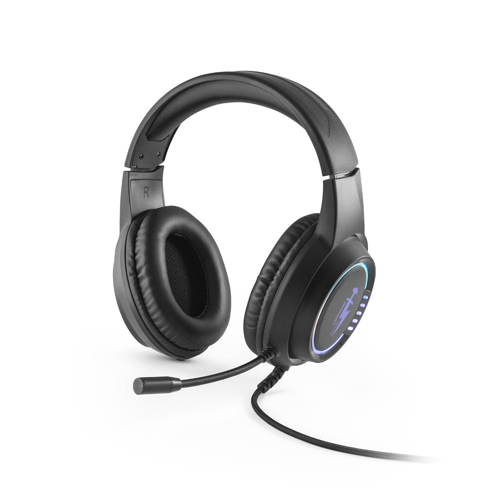 Thorne Headset RGB promotional headphones in black with custom logo branding