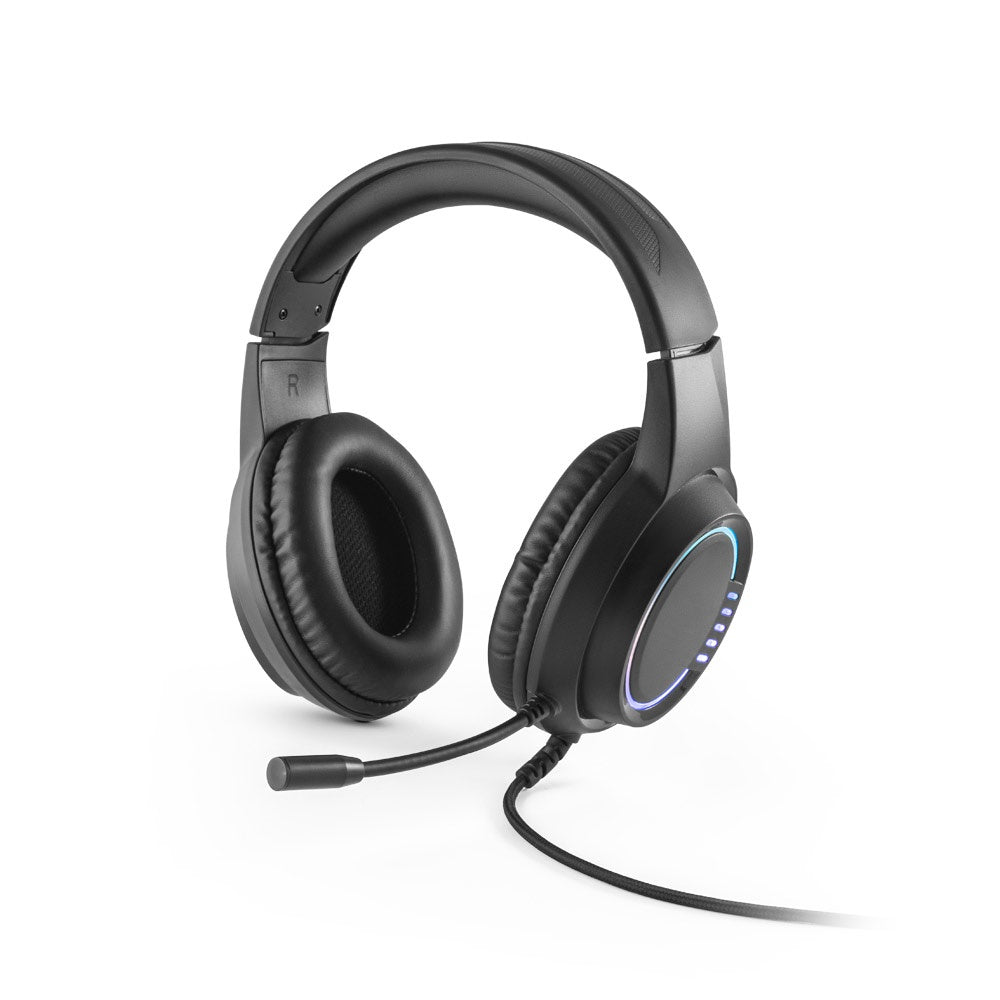 Thorne Headset RGB promotional headphones in black with custom logo branding