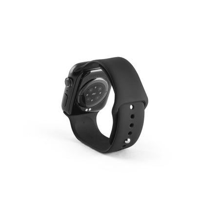 WILES promotional smart watch in black (detail view) with custom logo branding