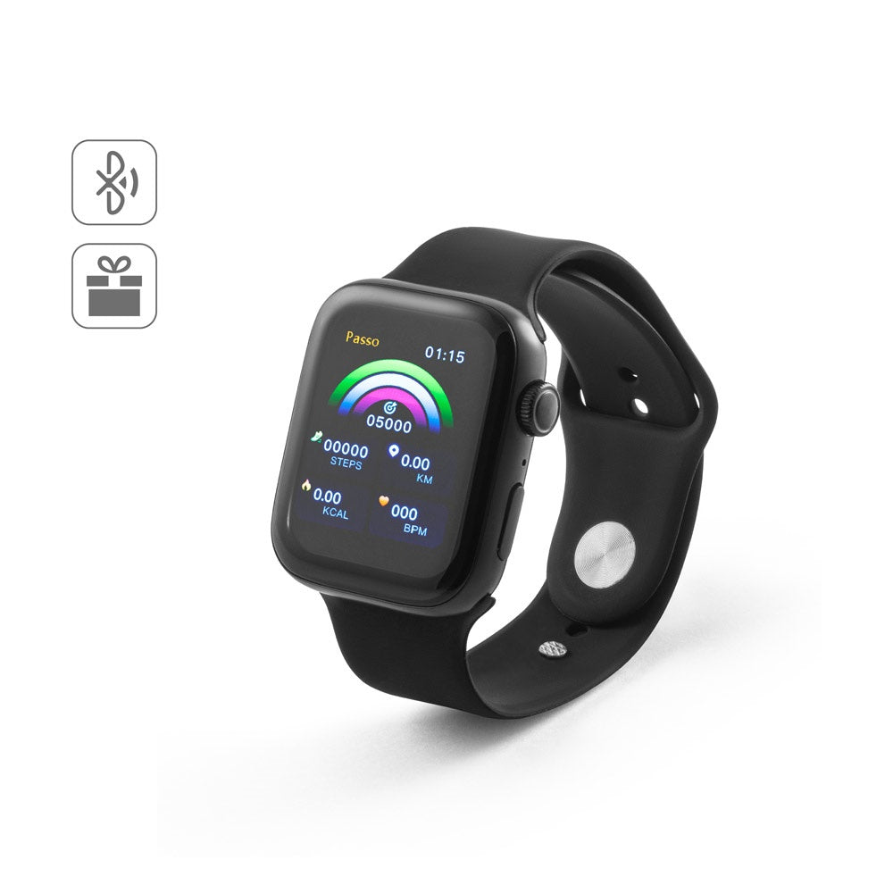 WILES promotional smart watch (complete set view) with custom logo branding