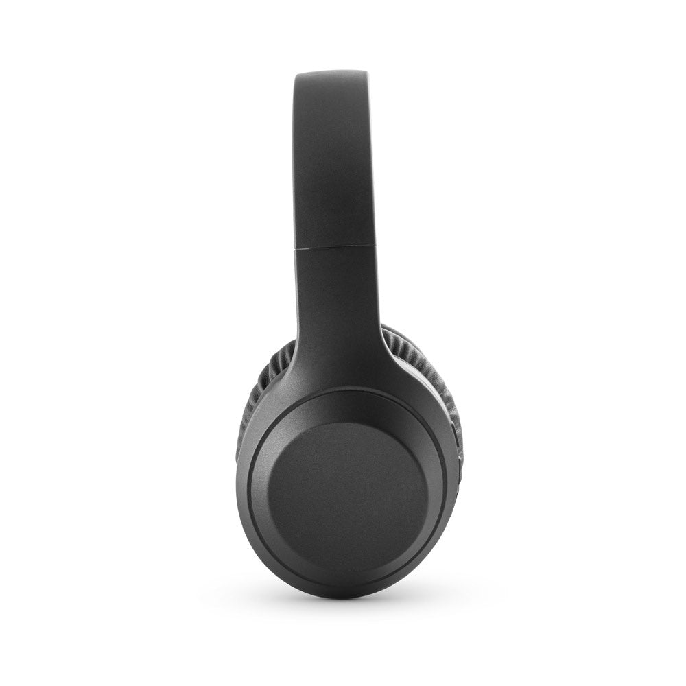 BETTENCOURT promotional headphones in black (detail view) with custom logo branding