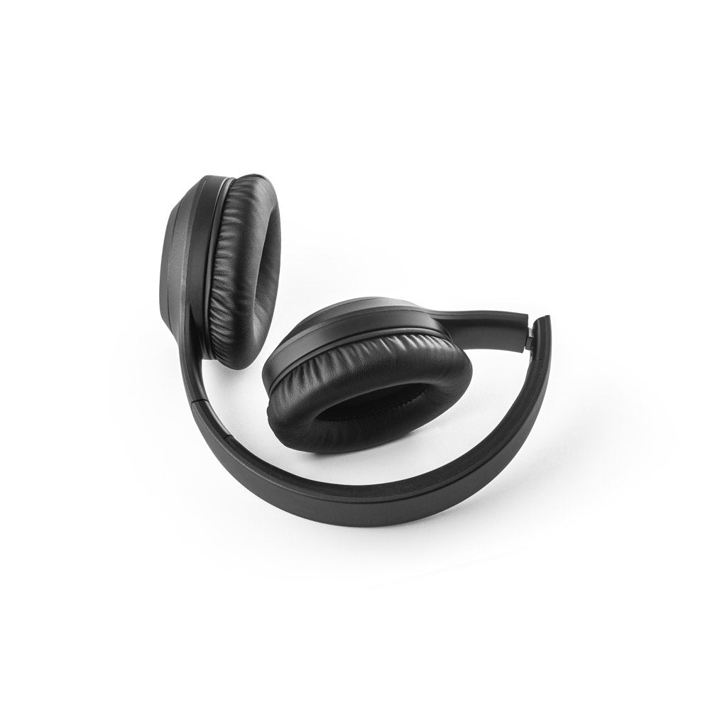 BETTENCOURT promotional headphones in black with custom logo branding