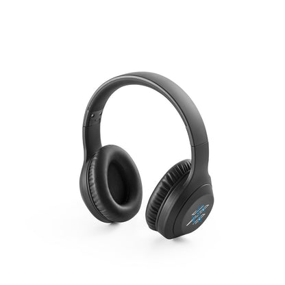 BETTENCOURT promotional headphones in black with custom logo branding