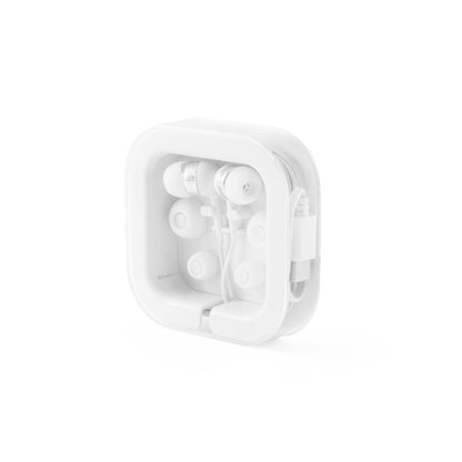 PRESLEY promotional headphones in white with custom logo branding
