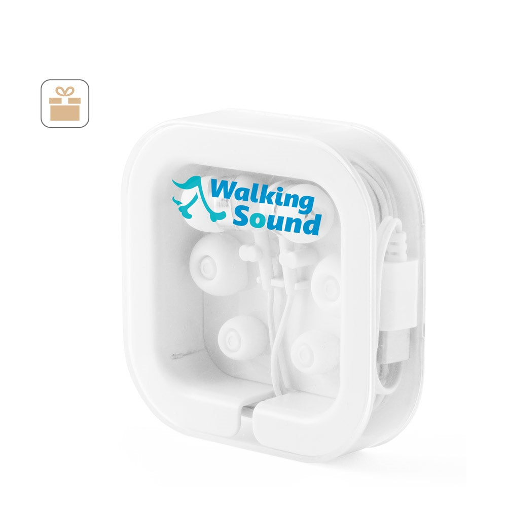 PRESLEY promotional headphones (complete set view) with custom logo branding