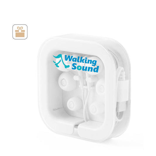 PRESLEY promotional headphones (complete set view) with custom logo branding