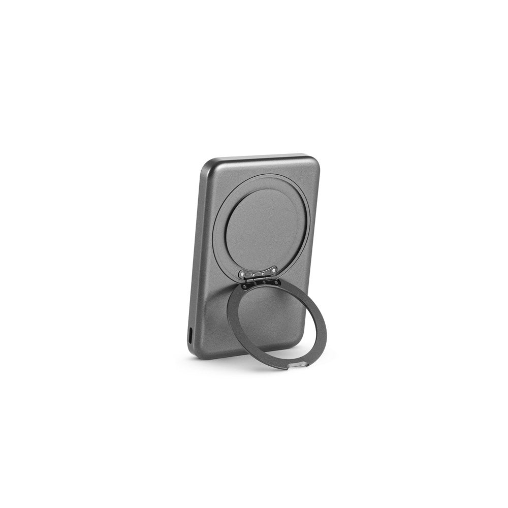 WARSHEL 5 promotional power bank in dark grey with custom logo branding