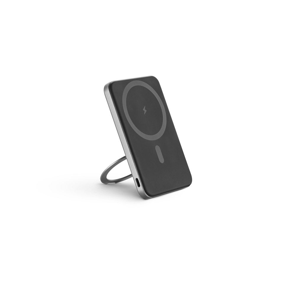 WARSHEL 5 promotional power bank in dark grey with custom logo branding