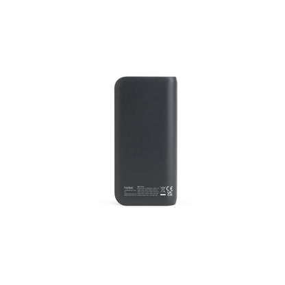 BECKER 20 promotional power bank in black (detail view) with custom logo branding