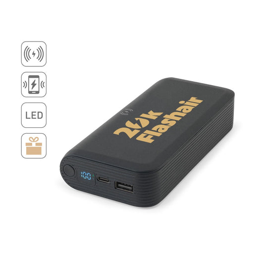 BECKER 20 promotional power bank (complete set view) with custom logo branding