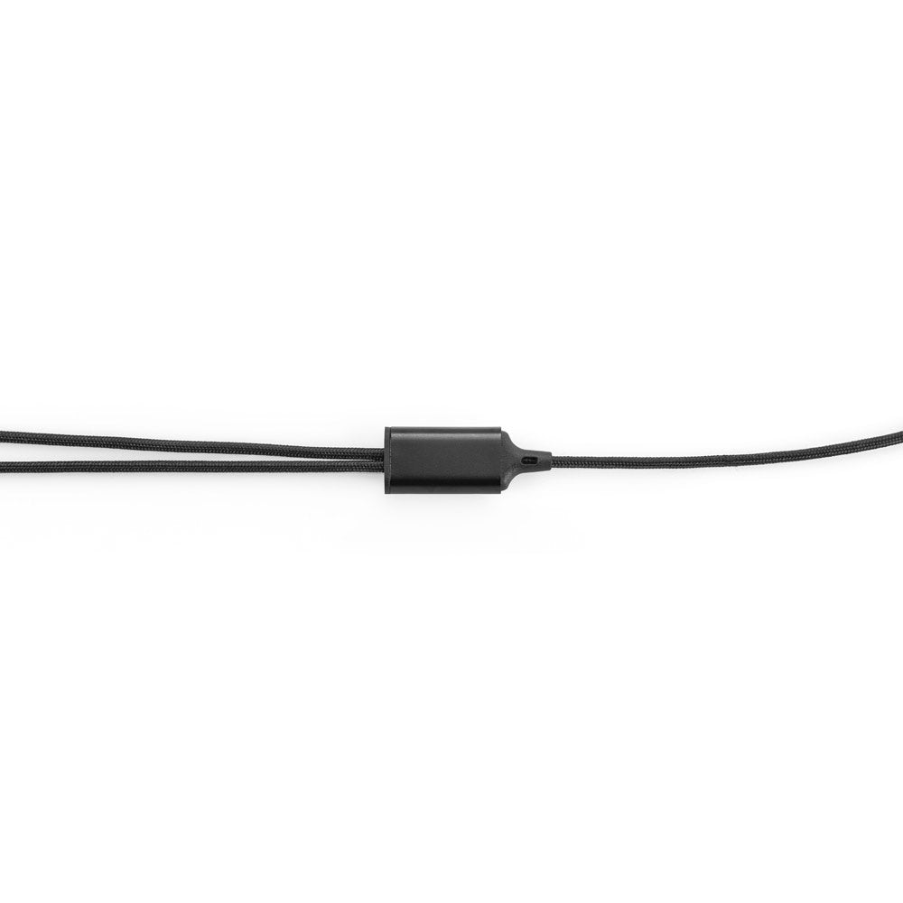 BERTOZZI promotional power bank in black (detail view) with custom logo branding