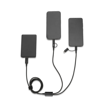 BERTOZZI promotional power bank in black (detail view) with custom logo branding