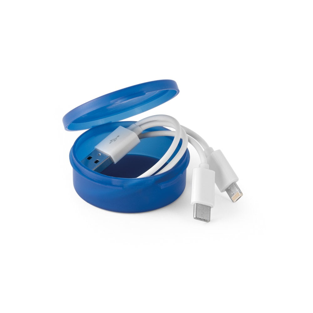 EMMY promotional power bank in royal blue with custom logo branding