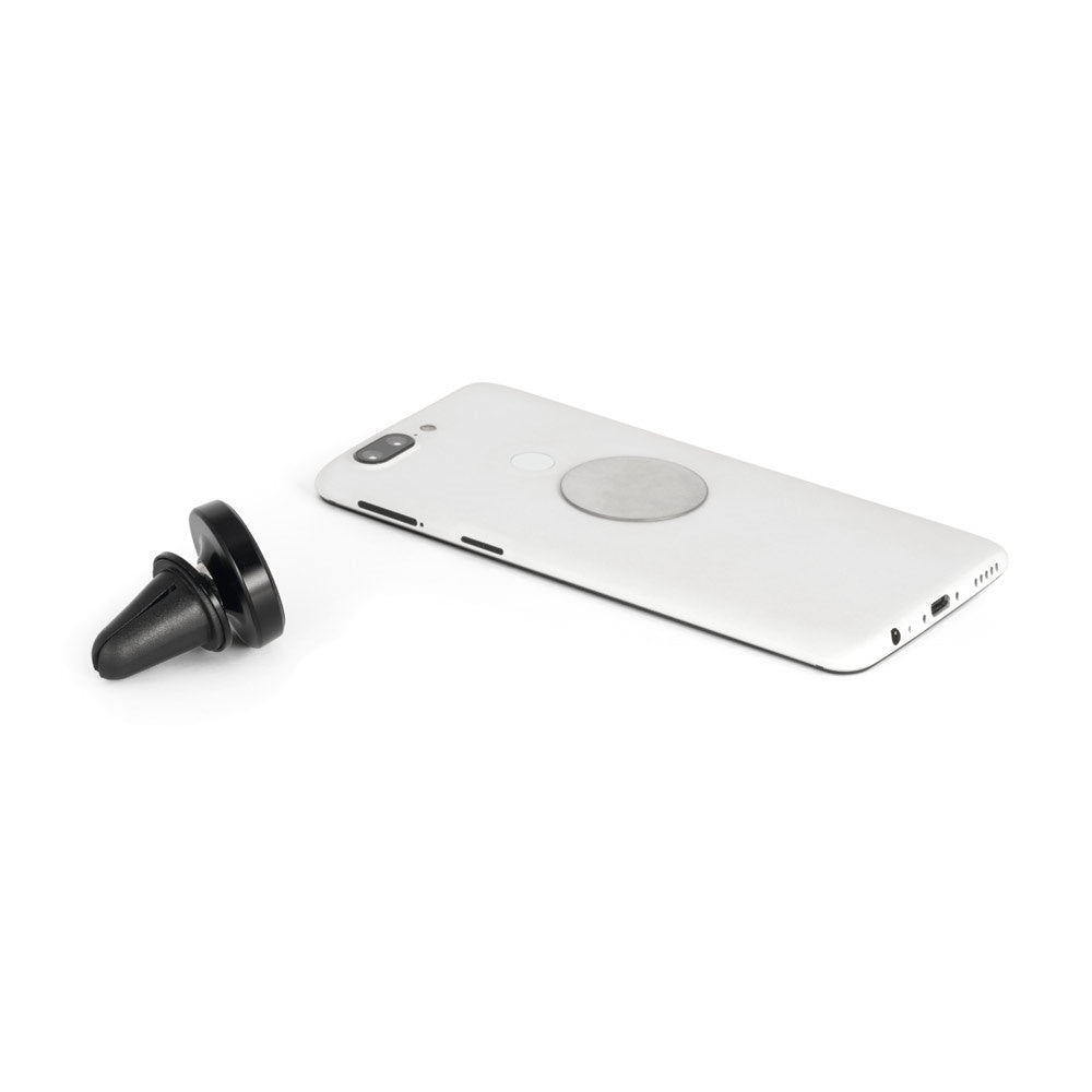 PLANCK promotional tech gadget in black (detail view) with custom logo branding