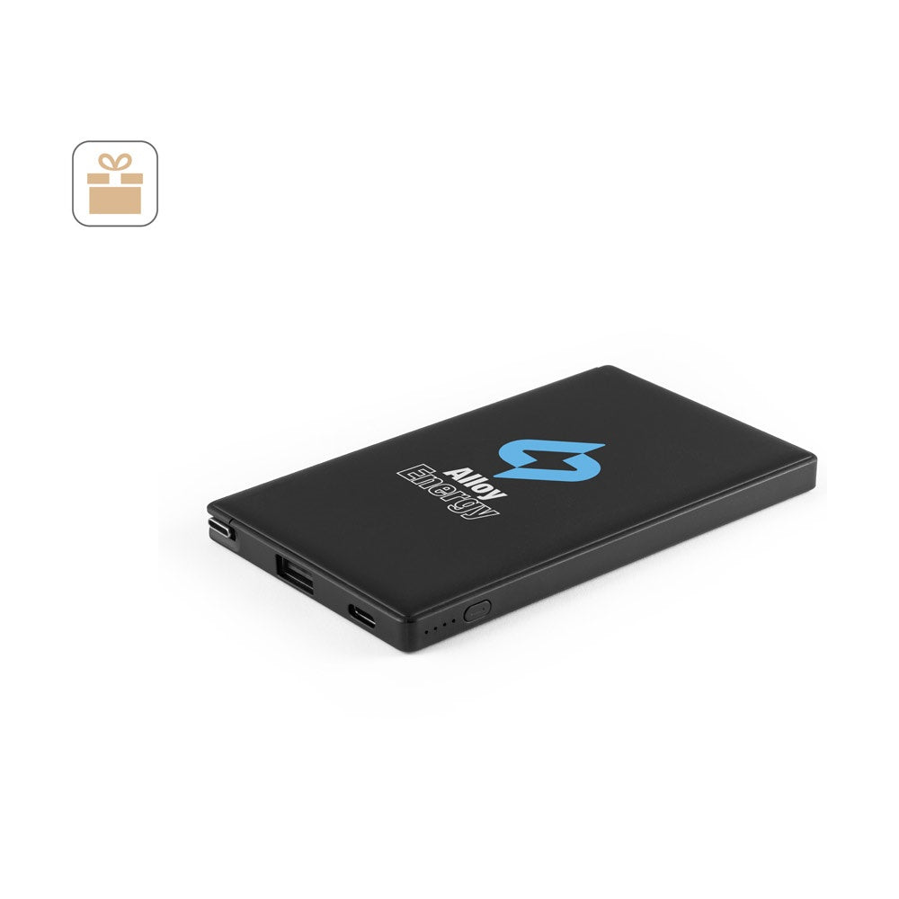 WIGNER promotional power bank (complete set view) with custom logo branding