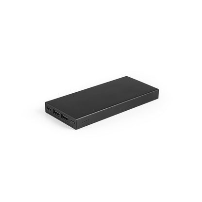 DOROTHY 10 promotional power bank in black with custom logo branding