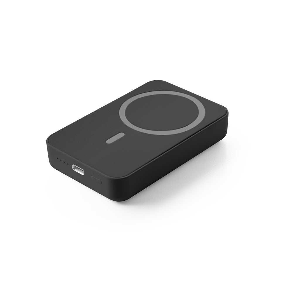 AMPERE 10 promotional power bank in black with custom logo branding