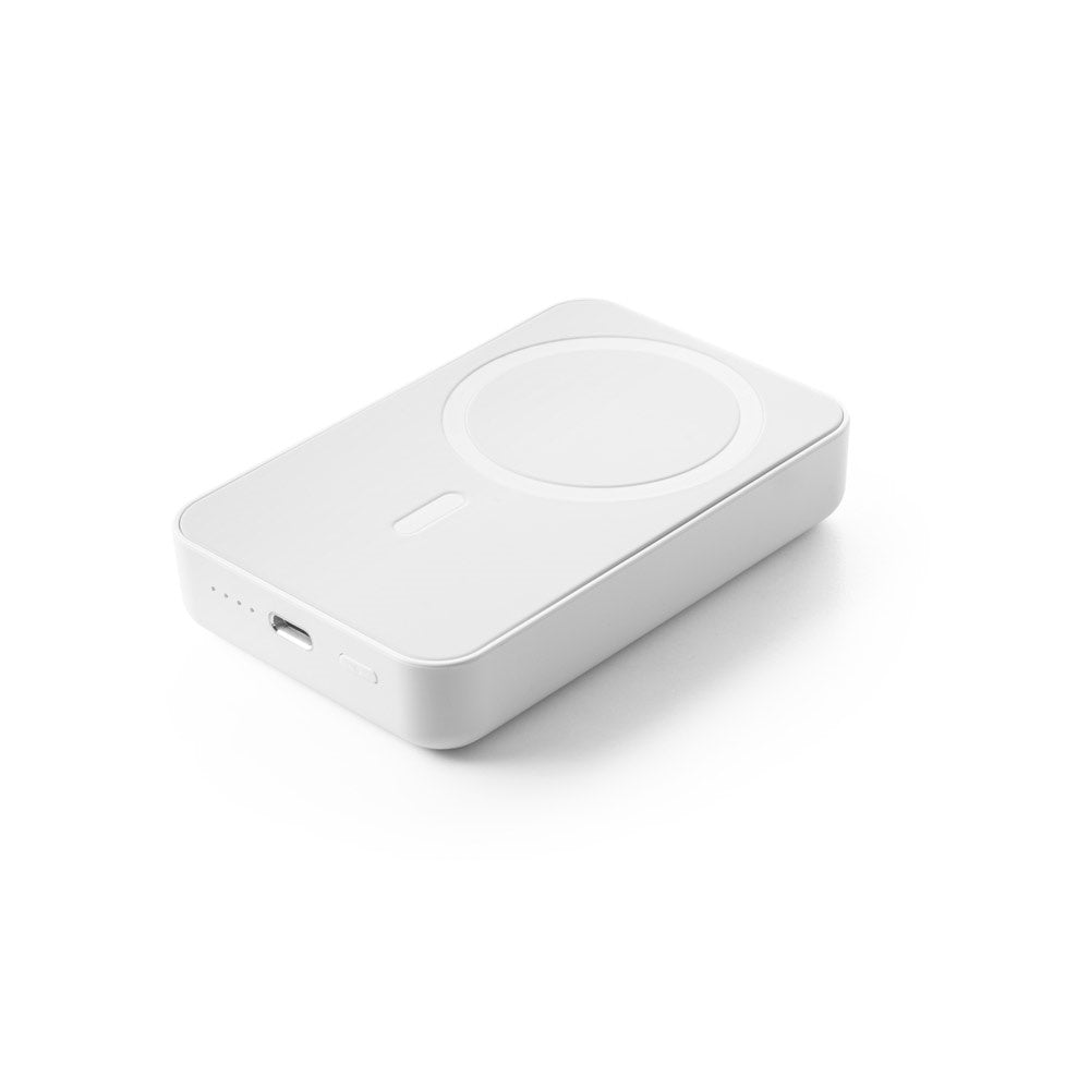 AMPERE 10 promotional power bank in white with custom logo branding