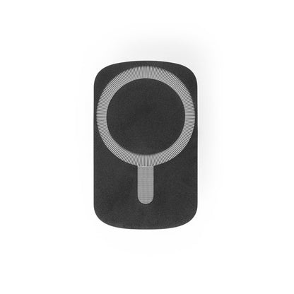 KOCH promotional power bank in black (detail view) with custom logo branding