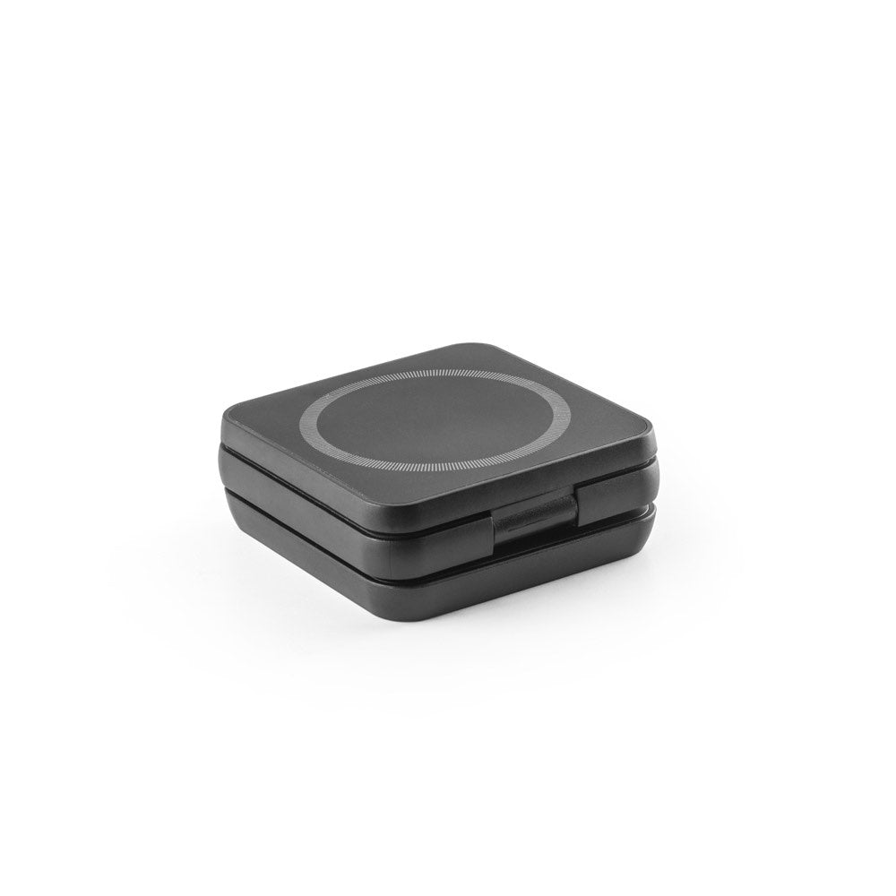 BROGLIE promotional power bank in black with custom logo branding