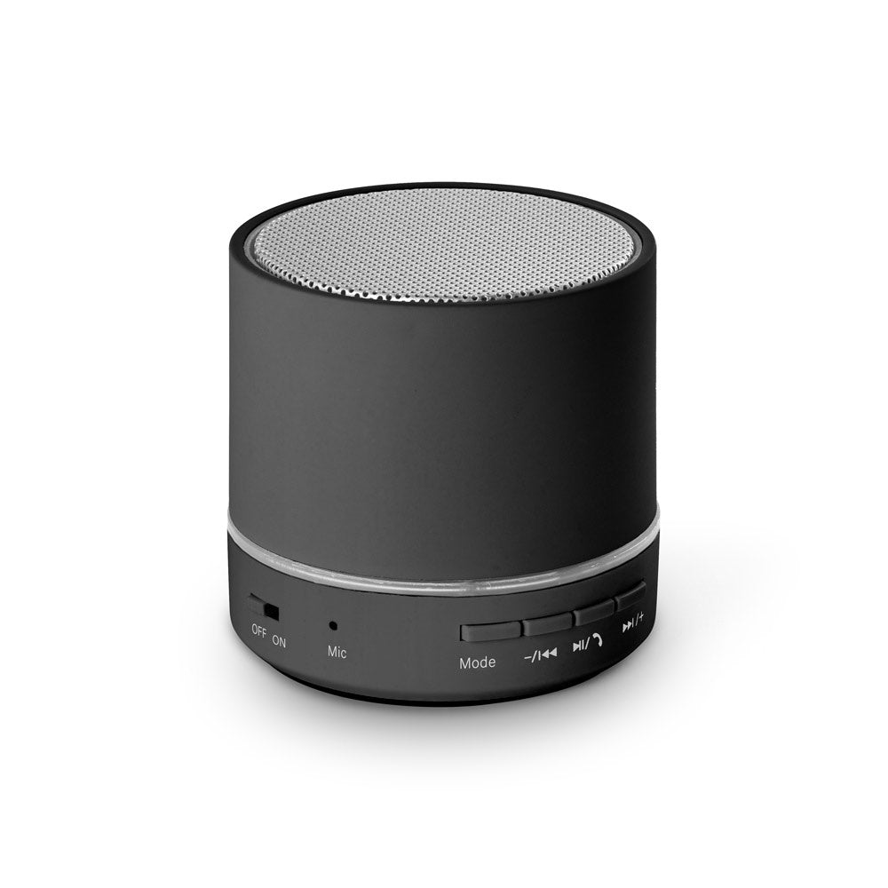 RE-PEREY promotional speaker in black with custom logo branding
