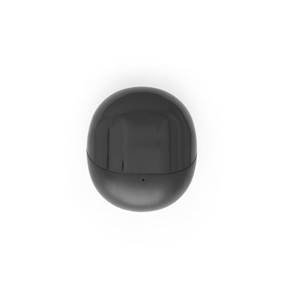 BURTON promotional headphones in black (detail view) with custom logo branding