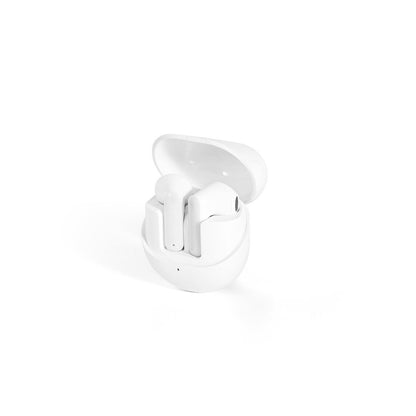 BURTON promotional headphones in white (detail view) with custom logo branding
