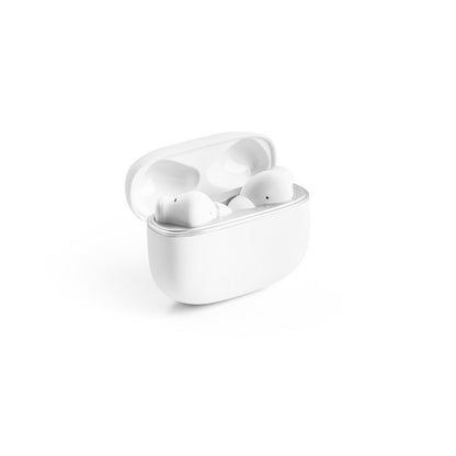 CAUBY promotional headphones in white with custom logo branding