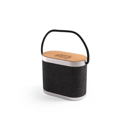 GUETTA promotional speaker in dark grey with custom logo branding