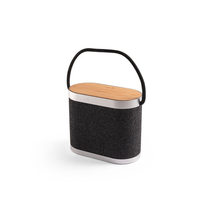GUETTA promotional speaker in dark grey with custom logo branding