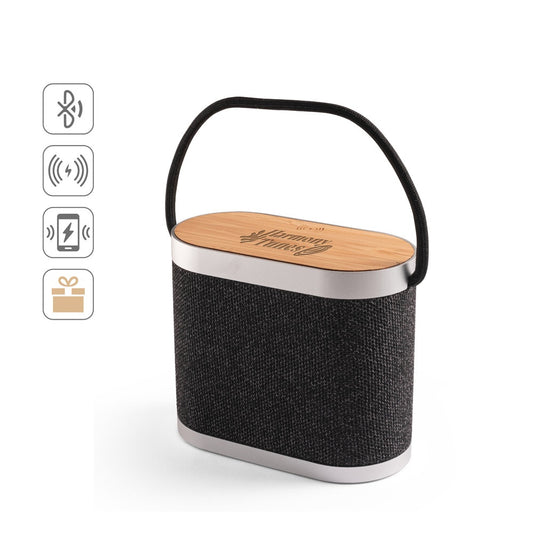 GUETTA promotional speaker (complete set view) with custom logo branding