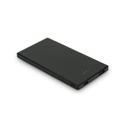 DENNING promotional power bank in black with custom logo branding