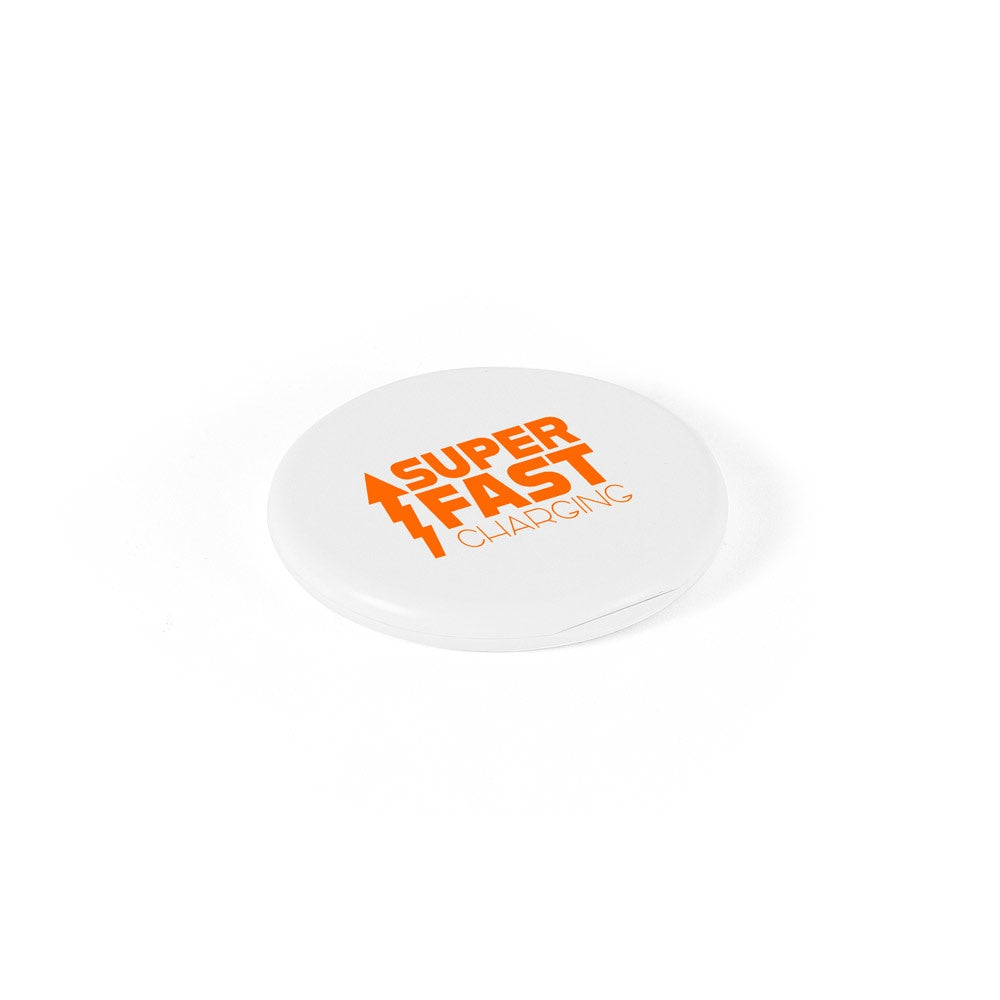 SYSTROM promotional power bank in white with custom logo branding