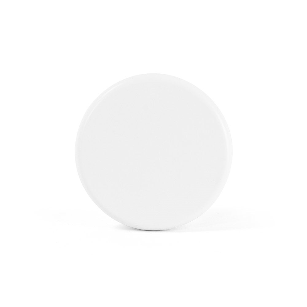 SYSTROM promotional power bank in white (detail view) with custom logo branding