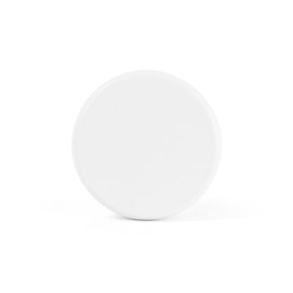 SYSTROM promotional power bank in white (detail view) with custom logo branding