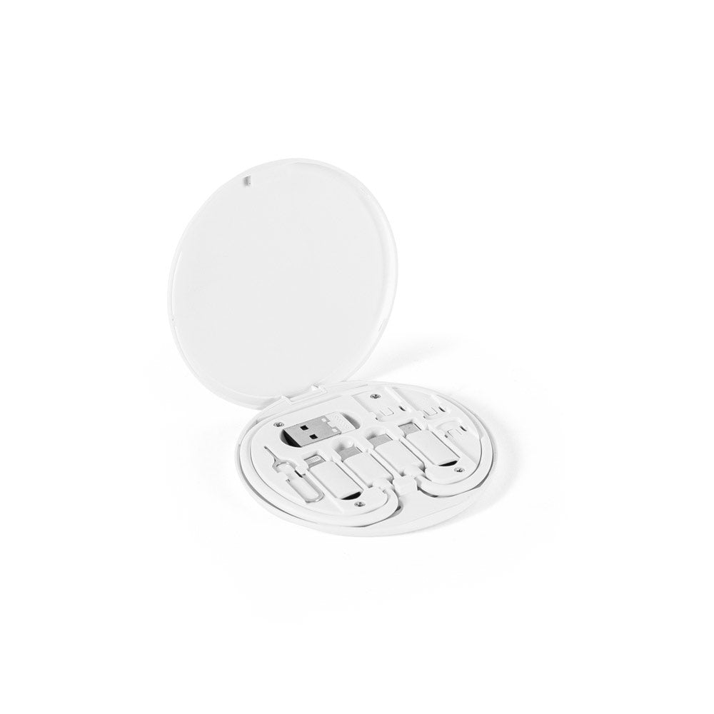 SYSTROM promotional power bank in white with custom logo branding