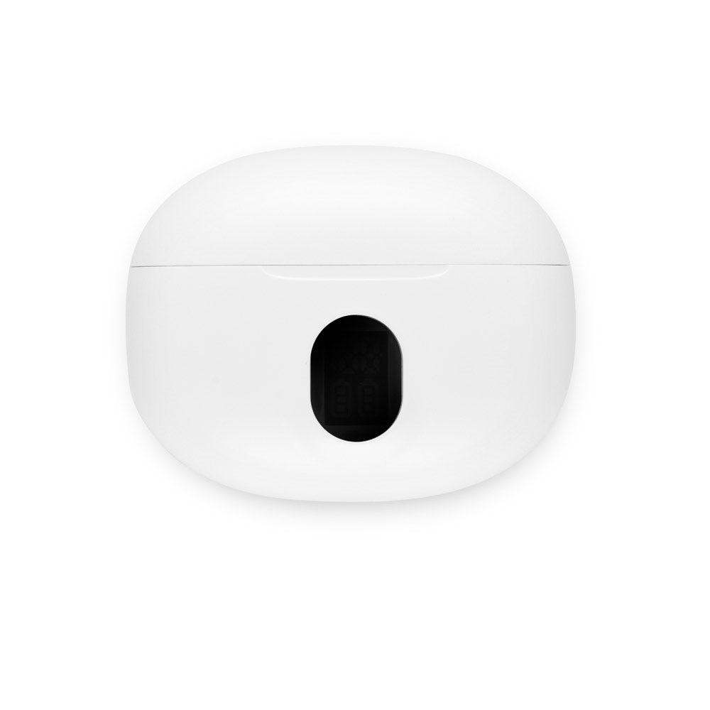 CAETANO promotional headphones in white (detail view) with custom logo branding