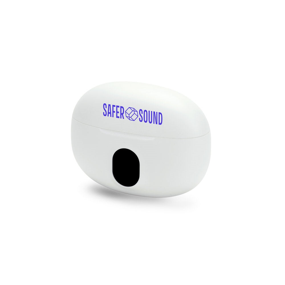 CAETANO promotional headphones in white with custom logo branding