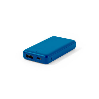 SHERYL promotional power bank in blue with custom logo branding
