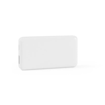 SHERYL promotional power bank in white (detail view) with custom logo branding