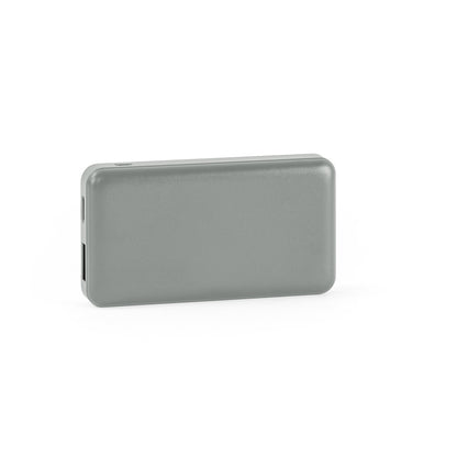 SHERYL promotional power bank in grey (detail view) with custom logo branding