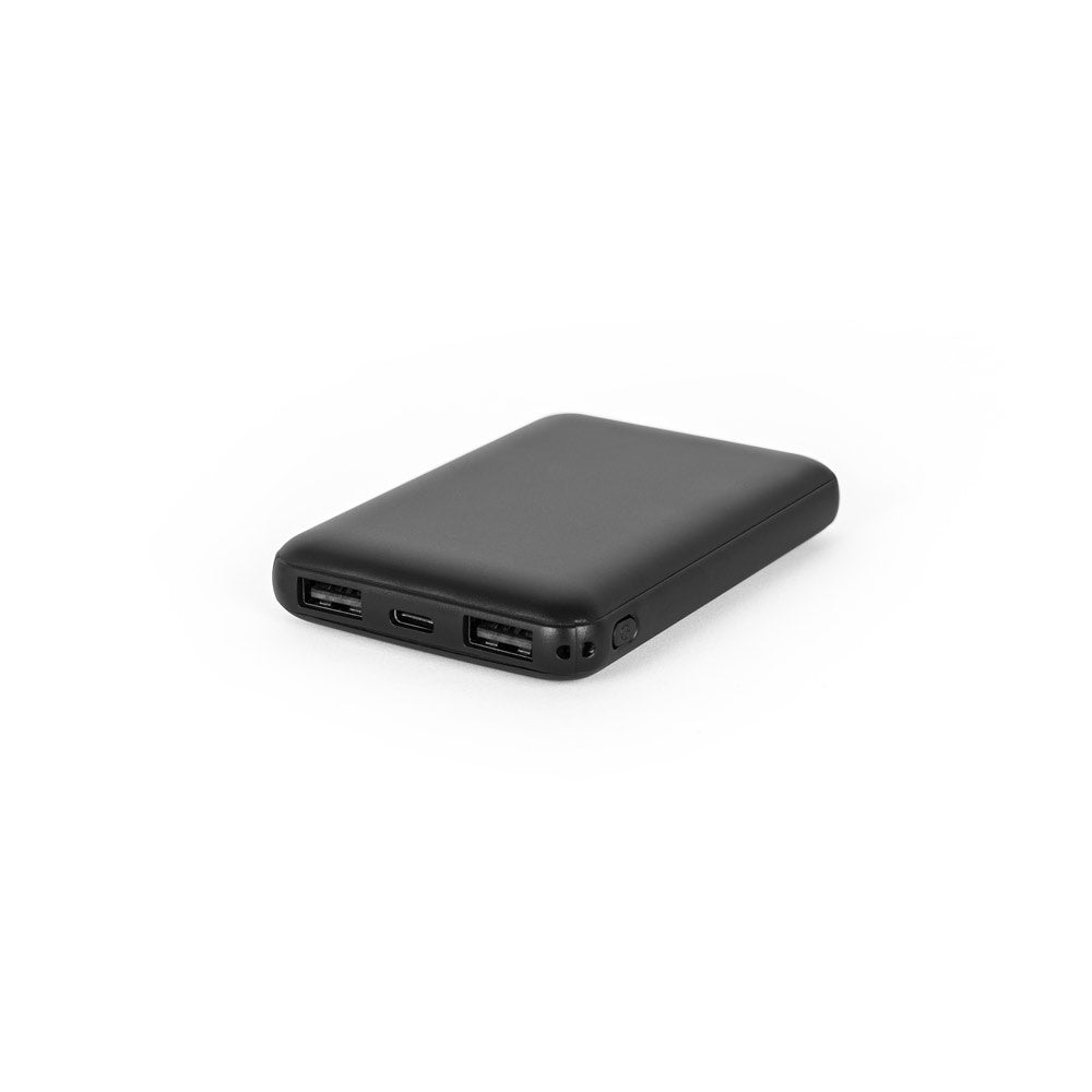 LEAKEY 5 promotional power bank in black with custom logo branding