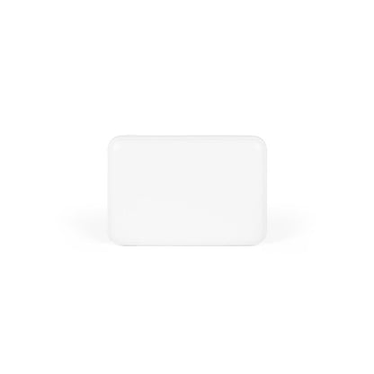 LEAKEY 5 promotional power bank in white (detail view) with custom logo branding