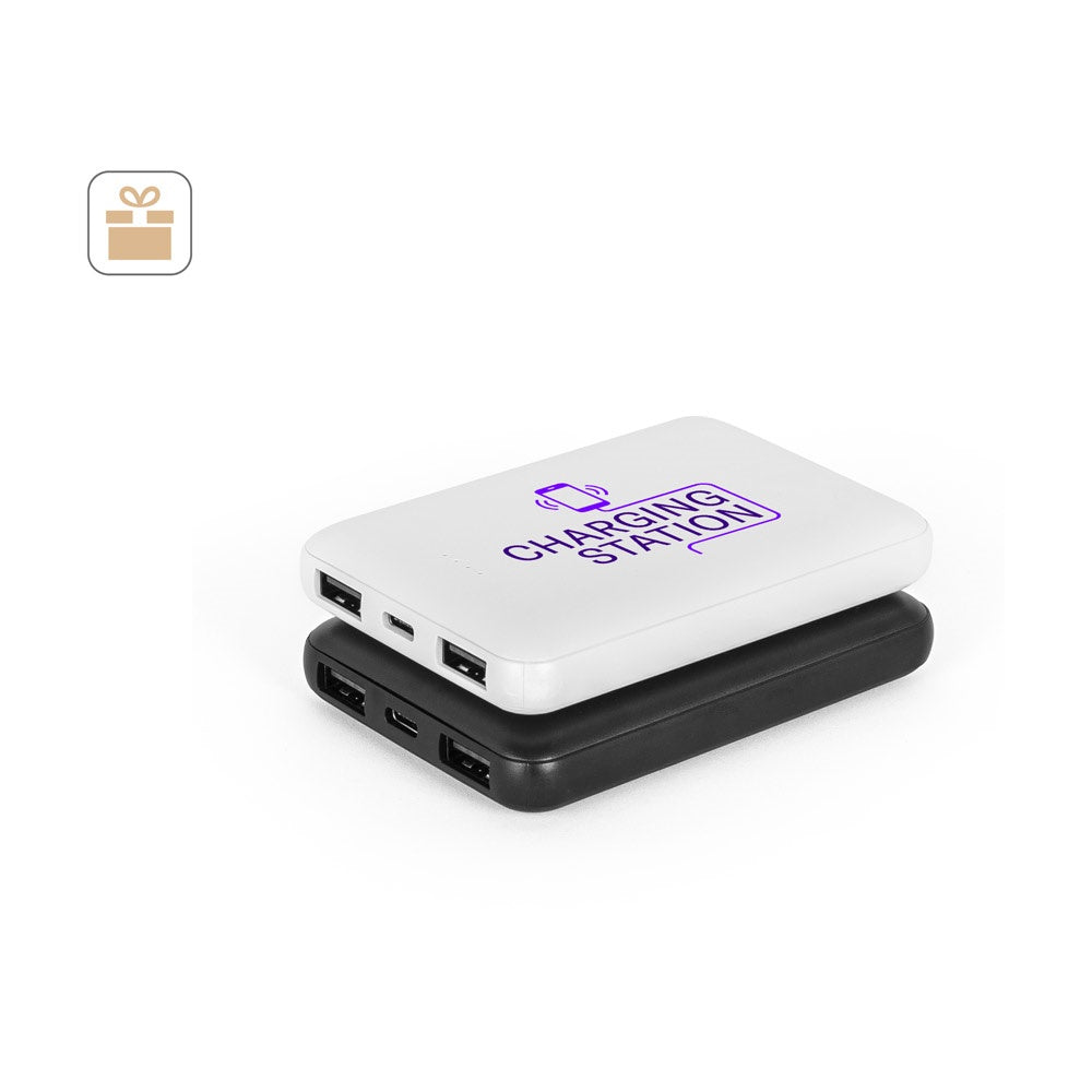 LEAKEY 5 promotional power bank (complete set view) with custom logo branding