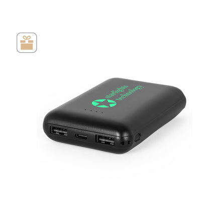 LEAKEY 8 promotional power bank (complete set view) with custom logo branding